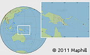 Savanna Style Location Map of Papua New Guinea, hill shading inside