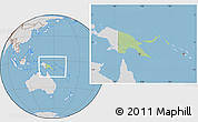 Savanna Style Location Map of Papua New Guinea, lighten, desaturated, land only