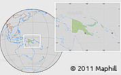 Savanna Style Location Map of Papua New Guinea, lighten, desaturated