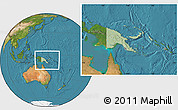 Savanna Style Location Map of Papua New Guinea, satellite outside, hill shading