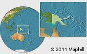 Savanna Style Location Map of Papua New Guinea, satellite outside