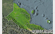 Satellite Map of Madang, semi-desaturated