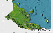 Satellite Map of Madang, single color outside