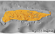 Political 3D Map of Manus, darken, desaturated