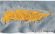 Political 3D Map of Manus, darken, semi-desaturated
