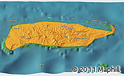 Political 3D Map of Manus, satellite outside