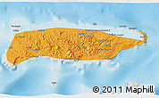Political 3D Map of Manus, shaded relief outside