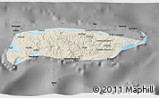 Shaded Relief 3D Map of Manus, darken, desaturated