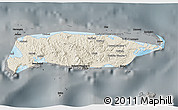 Shaded Relief 3D Map of Manus, darken, semi-desaturated