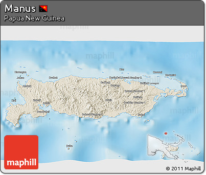 Shaded Relief 3D Map of Manus