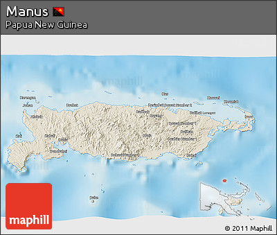 Shaded Relief 3D Map of Manus