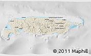 Shaded Relief 3D Map of Manus, lighten, desaturated