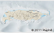 Shaded Relief 3D Map of Manus, lighten, semi-desaturated