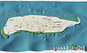 Shaded Relief 3D Map of Manus, satellite outside