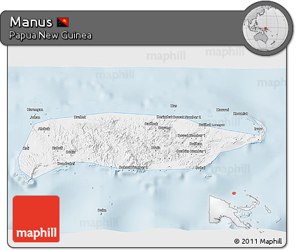 Silver Style 3D Map of Manus