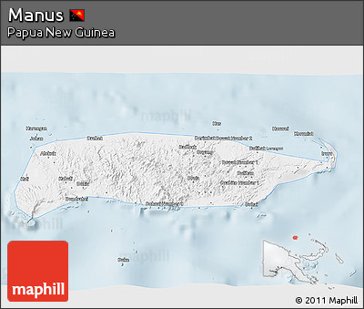 Silver Style 3D Map of Manus