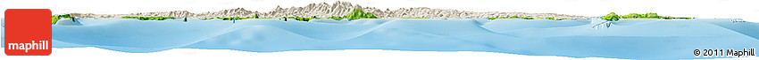 Shaded Relief Horizon Map of Manus, physical outside