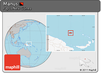 Gray Location Map of Manus, highlighted country