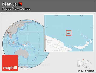 Gray Location Map of Manus, highlighted country
