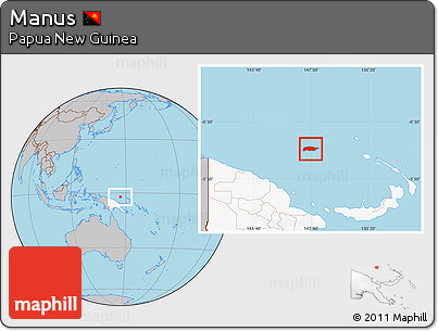 Gray Location Map of Manus, highlighted country