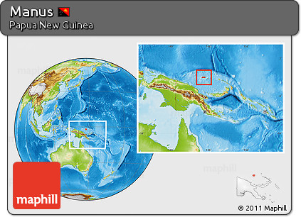 Physical Location Map of Manus, within the entire country
