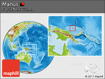 Physical Location Map of Manus, within the entire country