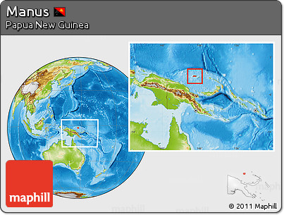 Physical Location Map of Manus, within the entire country
