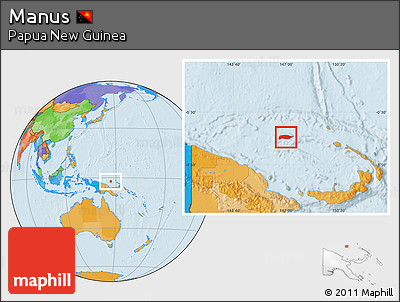Political Location Map of Manus