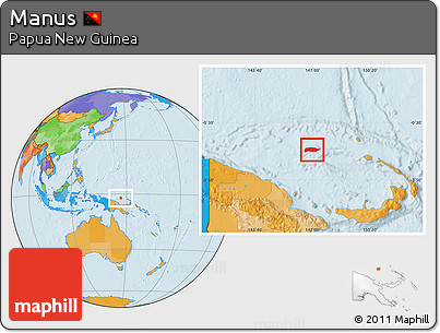 Political Location Map of Manus