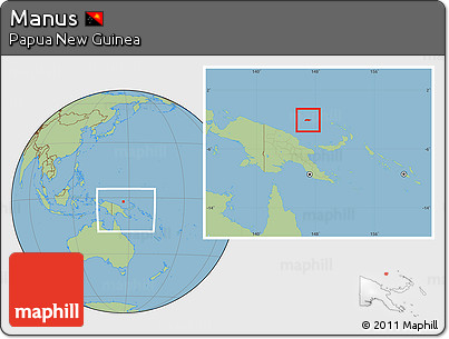 Savanna Style Location Map of Manus, within the entire country