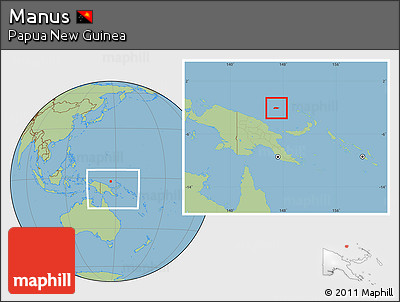 Savanna Style Location Map of Manus, within the entire country