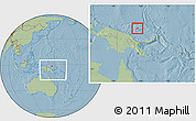Savanna Style Location Map of Manus, within the entire country, hill shading