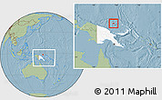 Savanna Style Location Map of Manus, highlighted country, within the entire country, hill shading