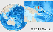 Shaded Relief Location Map of Manus, within the entire country