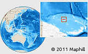 Shaded Relief Location Map of Manus, highlighted country