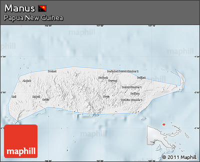 Classic Style Map of Manus, single color outside