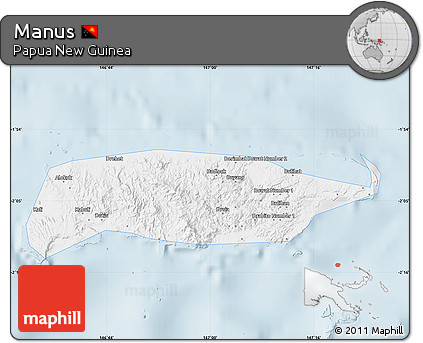 Classic Style Map of Manus, single color outside