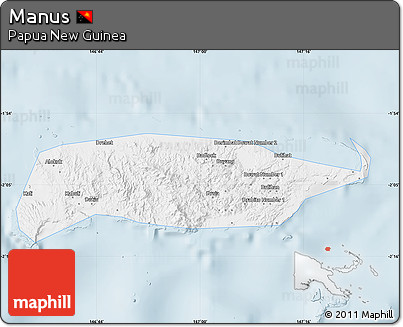 Gray Map of Manus, single color outside