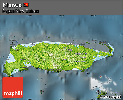 Physical Map of Manus, darken