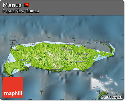 Physical Map of Manus, darken