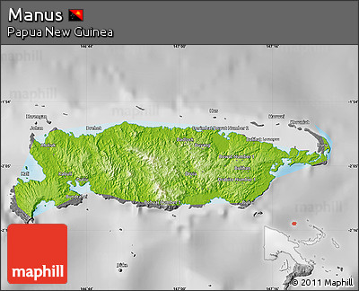 Physical Map of Manus, desaturated