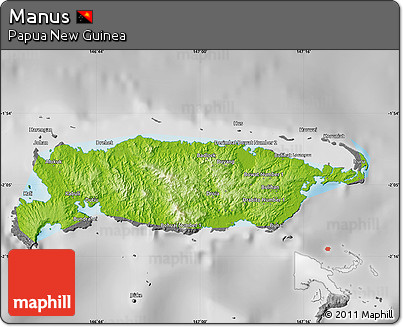 Physical Map of Manus, desaturated