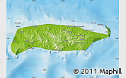 Physical Map of Manus, political outside