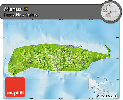 Physical Map of Manus, single color outside