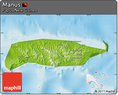 Physical Map of Manus, single color outside