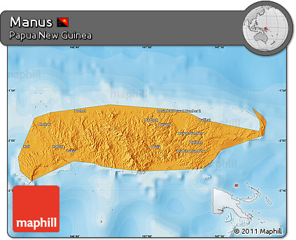 Political Map of Manus, single color outside