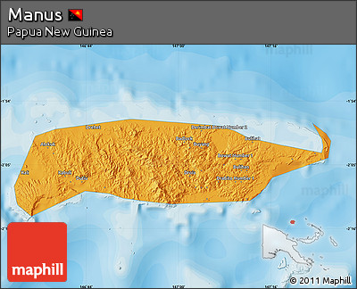 Political Map of Manus, single color outside