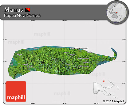 Satellite Map of Manus, cropped outside