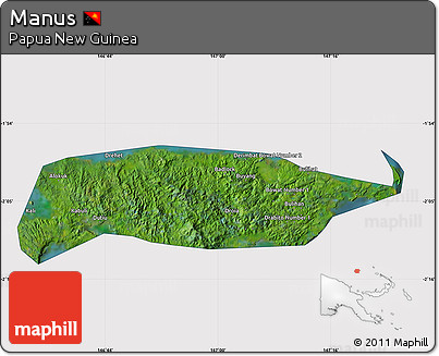 Satellite Map of Manus, cropped outside