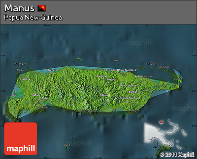 Satellite Map of Manus, darken